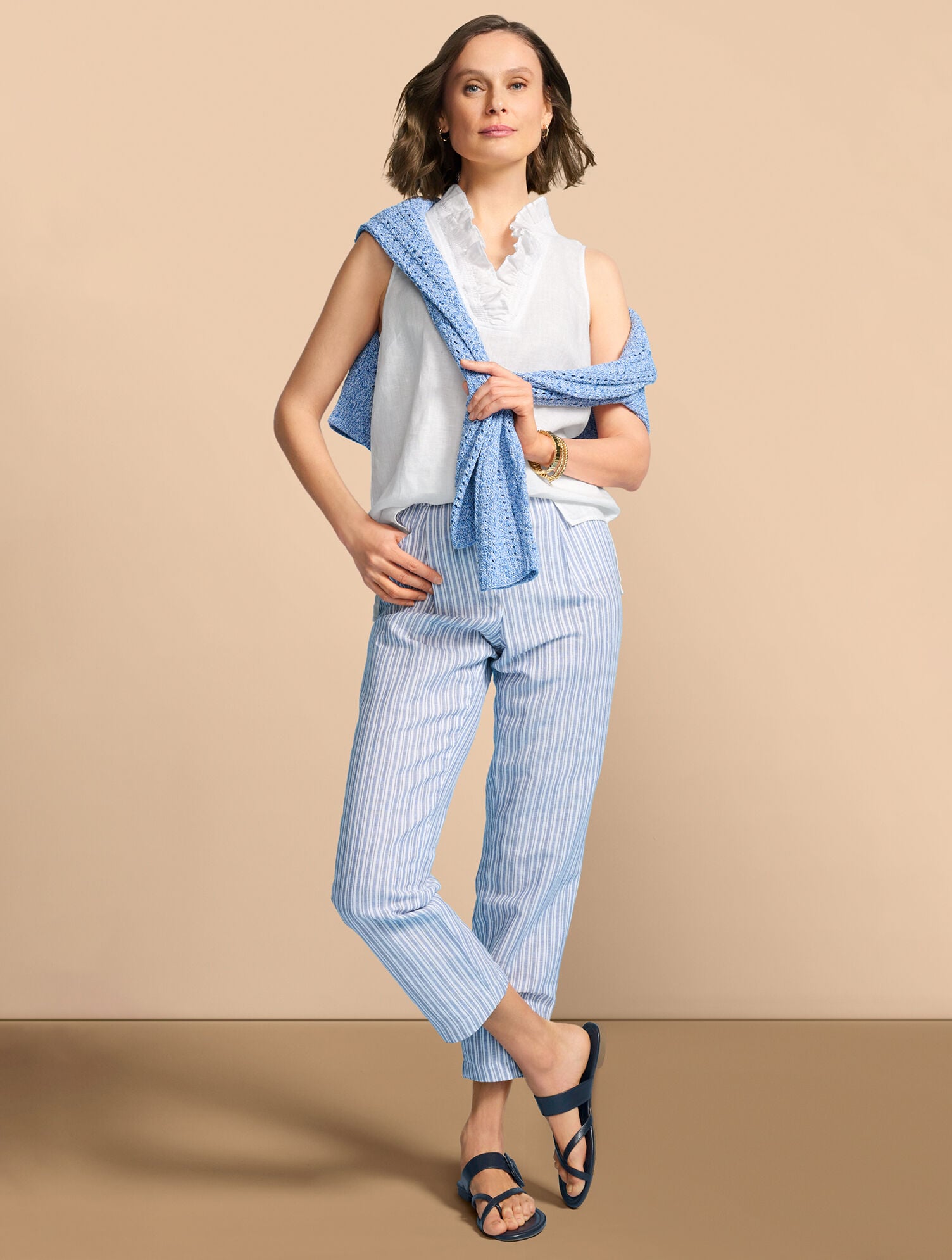 Ruffle Linen Shell