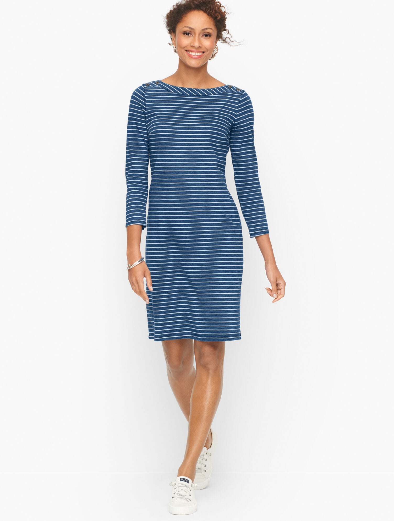 Cotton Jersey Shift Dress - Nautical Stripe | Talbots Cotton Jersey Shift Dress - Nautical Stripe | Talbots