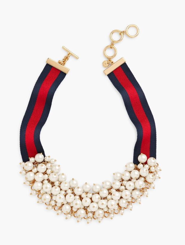 Grosgrain Ribbon &amp; Beads Necklace