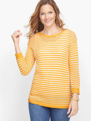 Mixed Yarn Sweater - Jungle Stripe