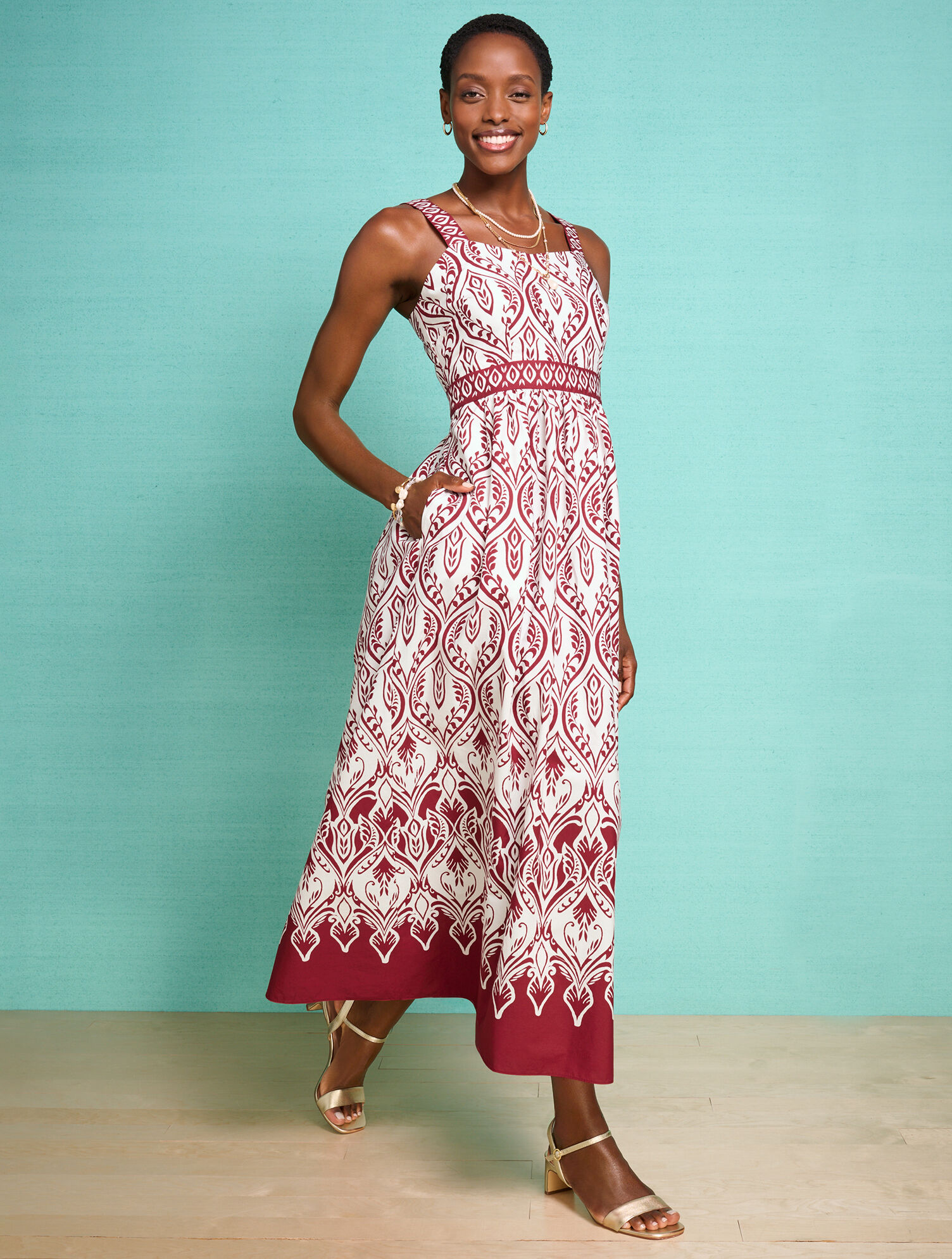 modern bohemian dress Modern Poplin Fit & Flare Dress - Bohemian Medallion