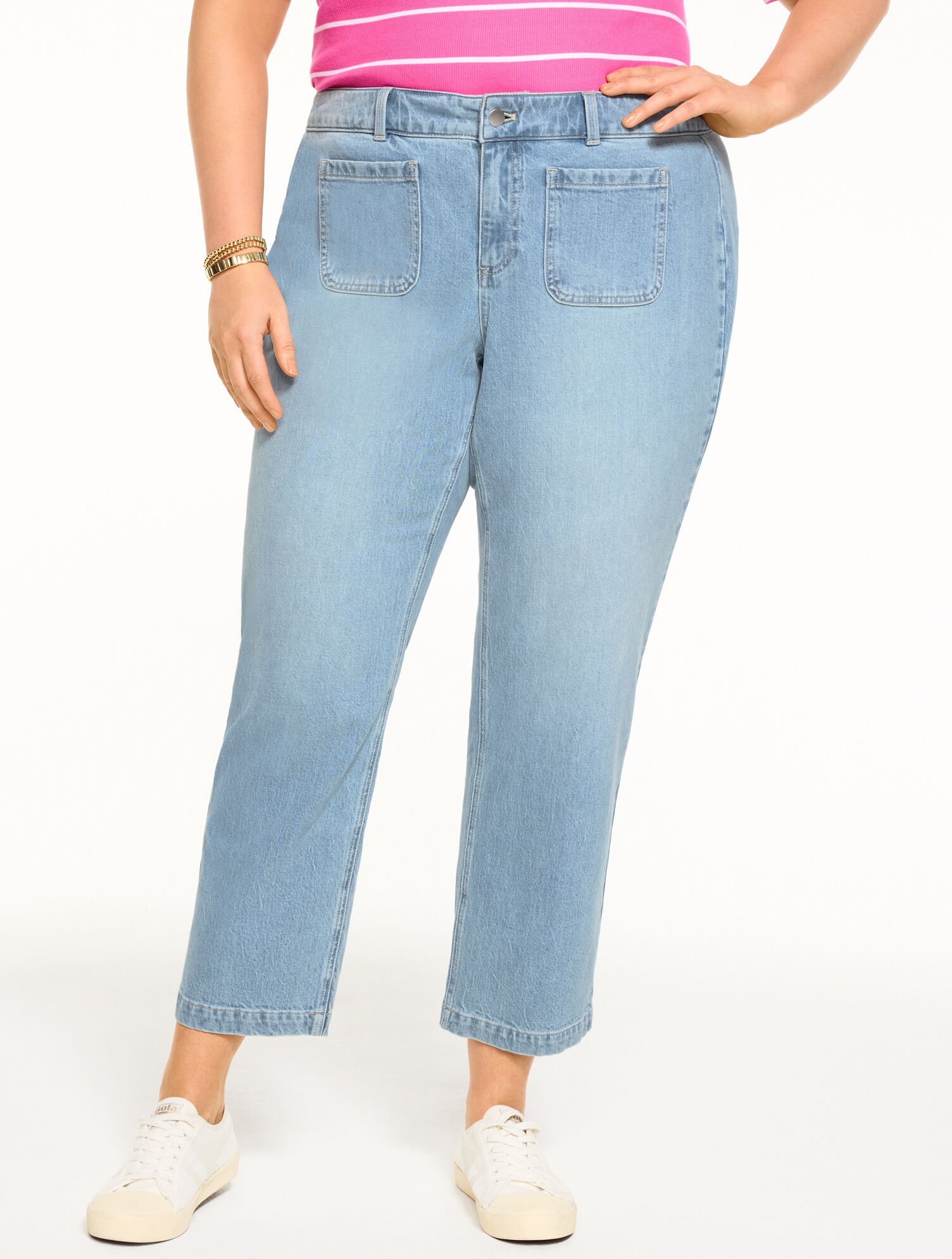 Straight Ankle Jeans - Piazza Wash
