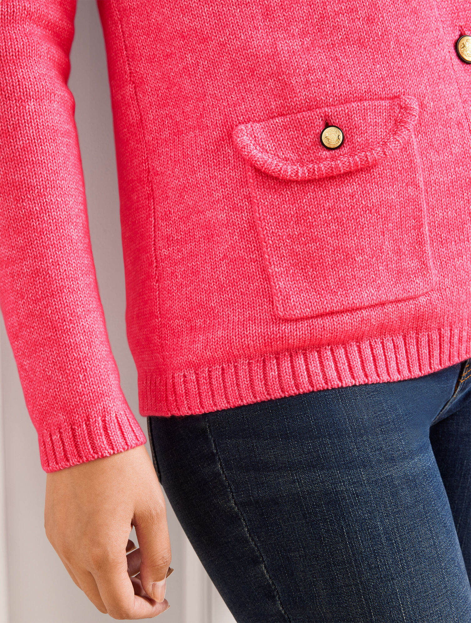 Flap Pocket Cardigan - Honeysuckle