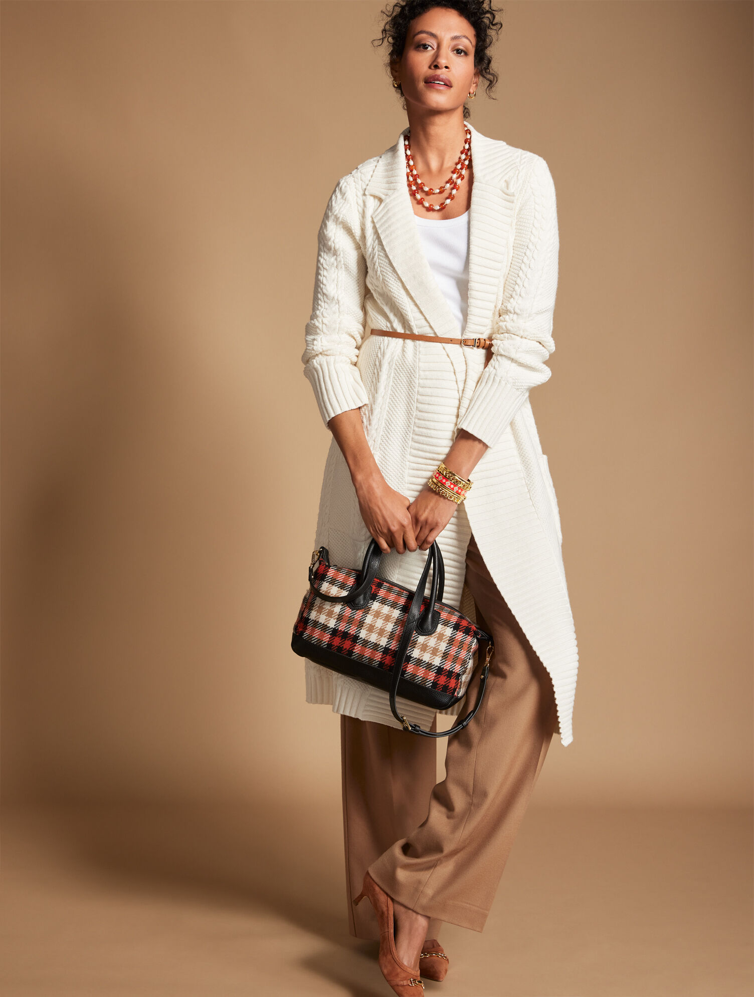 Luxe Italian Stretch Flannel Wide Leg Pants | Talbots