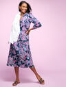 Voile Fit &amp; Flare Shirtdress - Swirl Floral