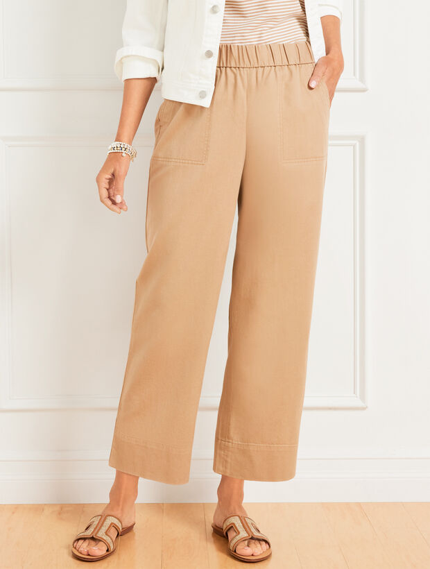 Pull-On Wide Leg Crops