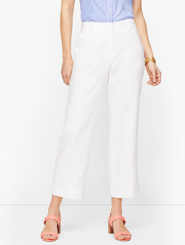 Linen Straight Leg  Crop - Lined
