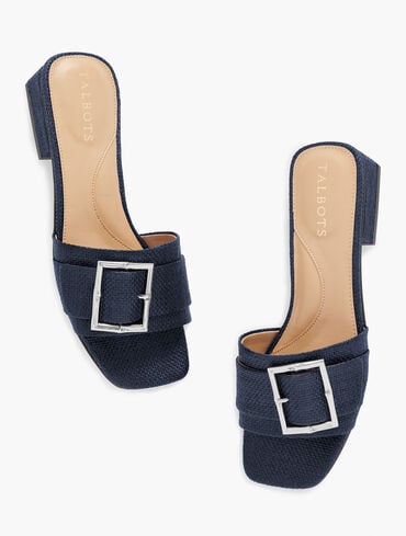 Viv Shimmer Raffia Slide Sandals