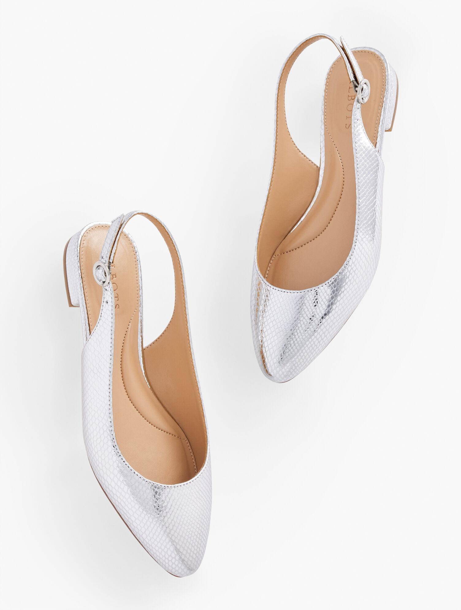 Edison Nappa Slingback Flats - Metallic