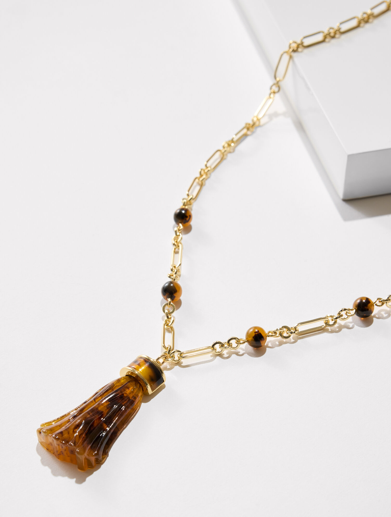 Tortoiseshell Tassel Necklace