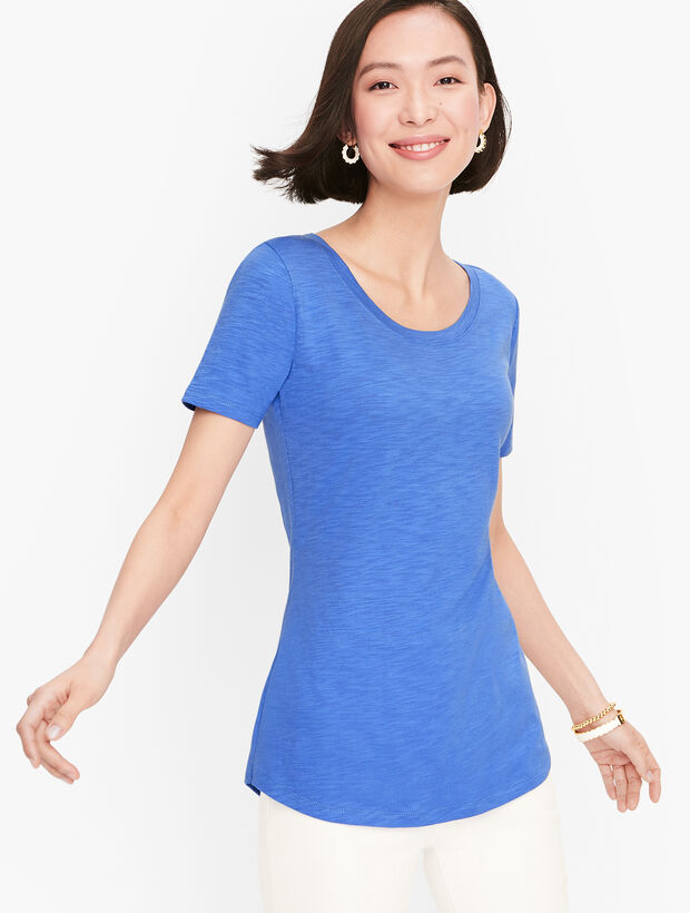 Cotton Modal Back Detail Tee - Solid