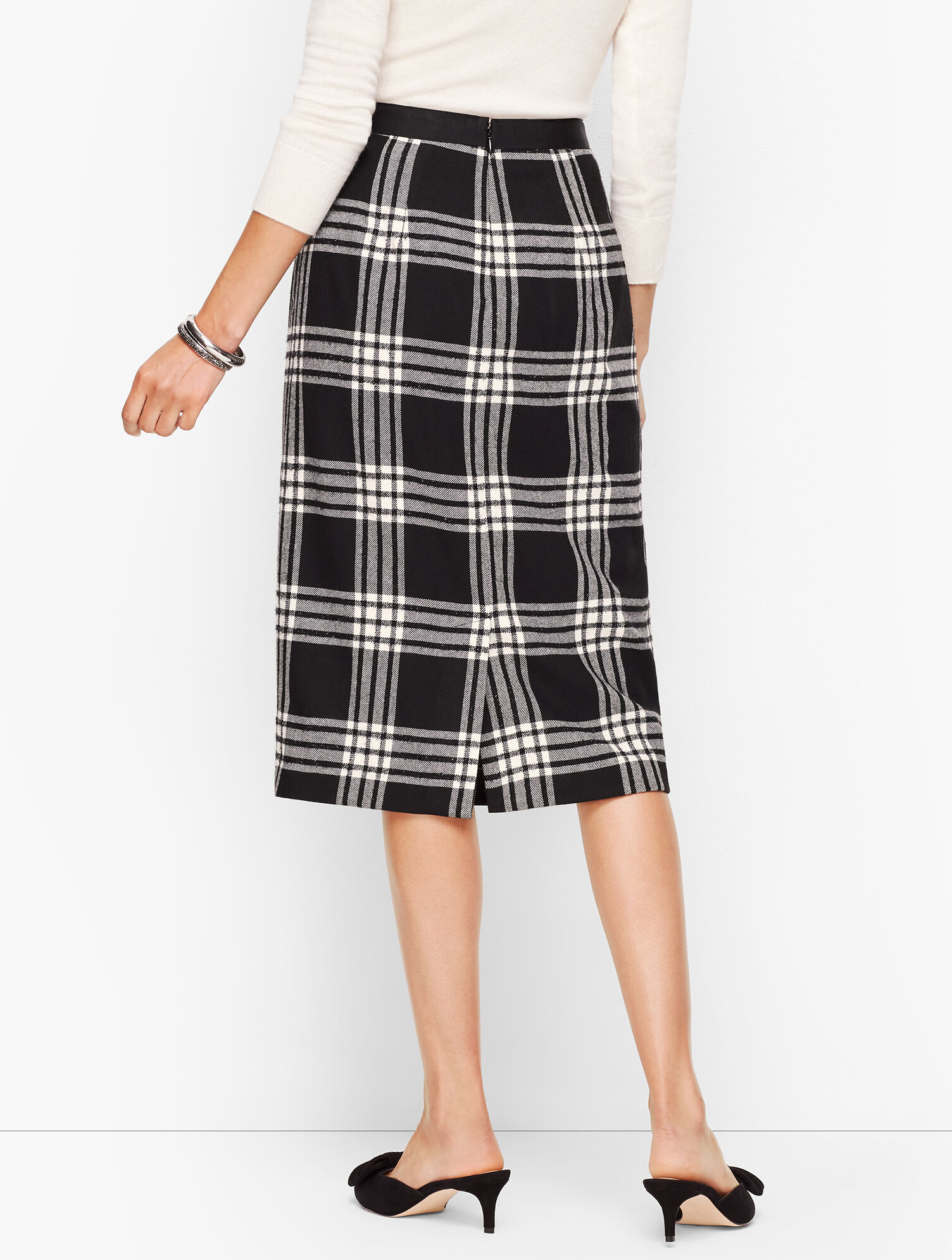 Plaid Sparkling Pencil Skirt