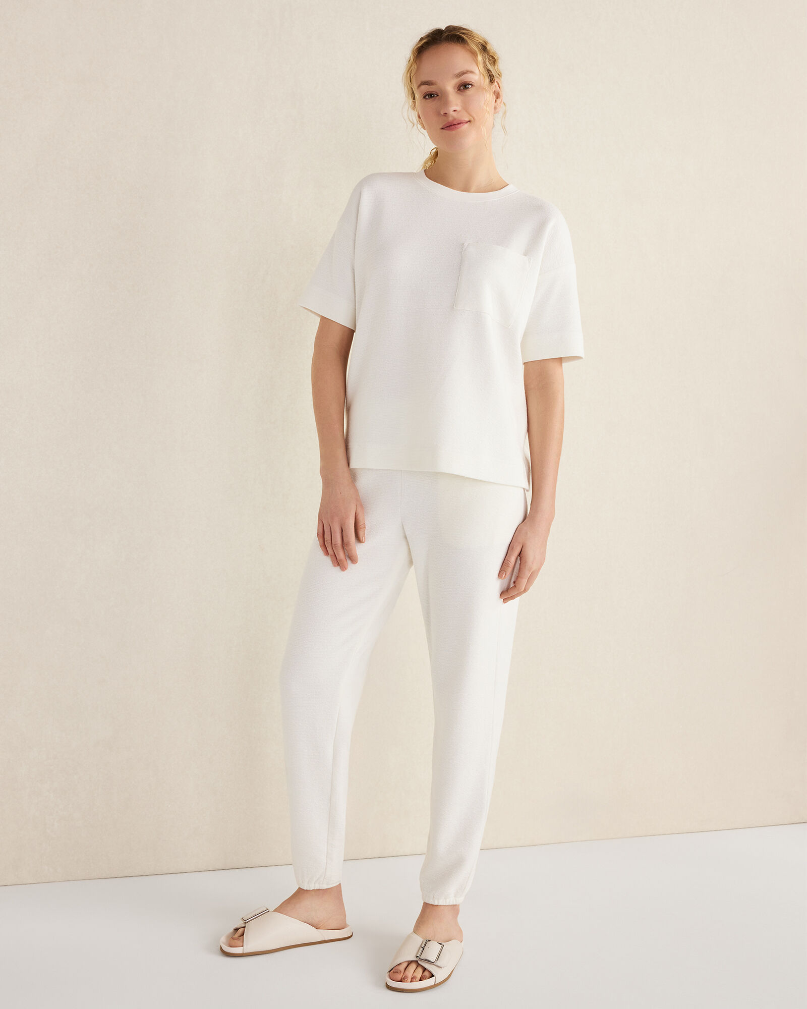 Cotton Blend Textured Joggers