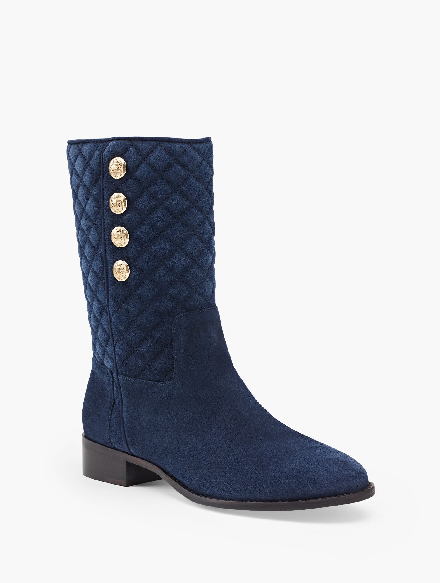 Tish Quilted Mid-Calf Boots - Suede