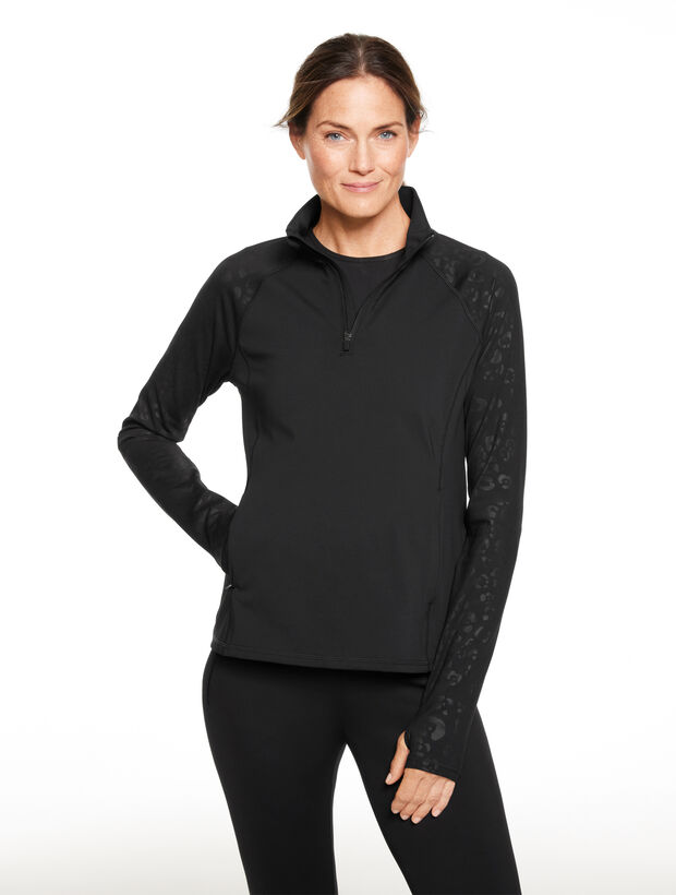 Out &amp; About Half-Zip Jacket - Spot On Leopard