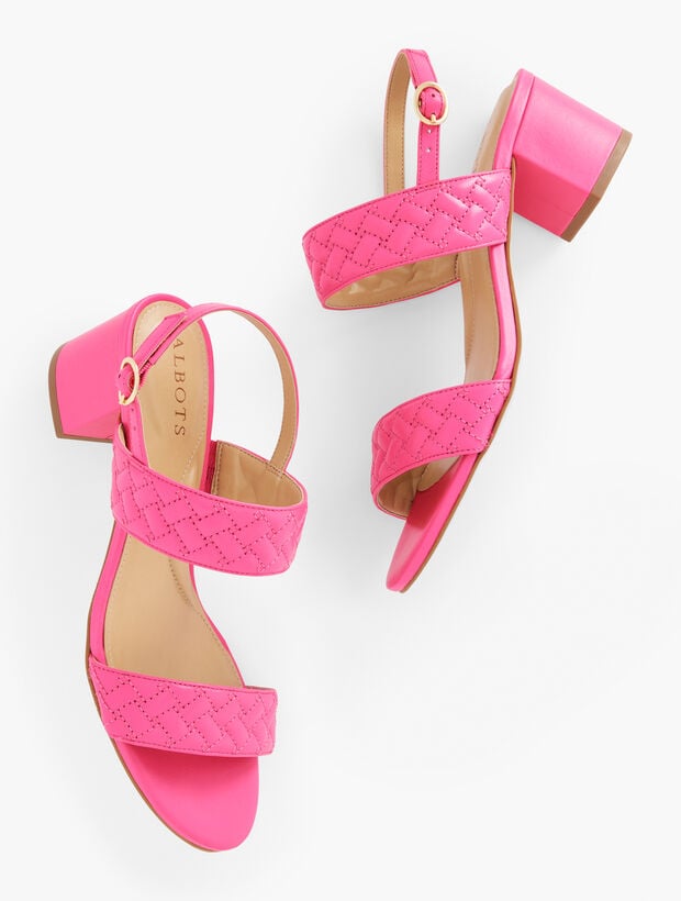 Mimi Quilted Sandals - Leather