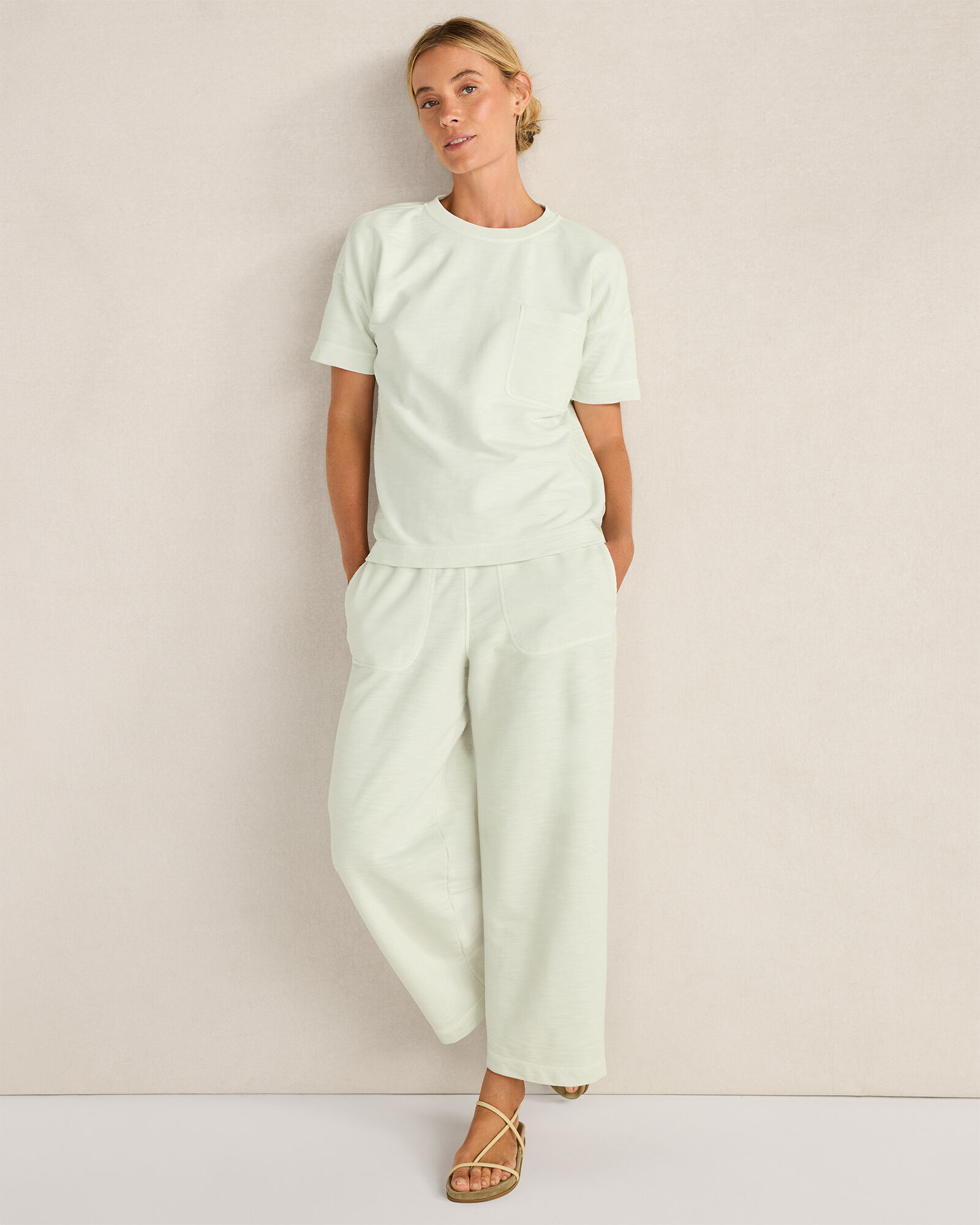 Garment-Dyed Organic Cotton Slub Terry Pants