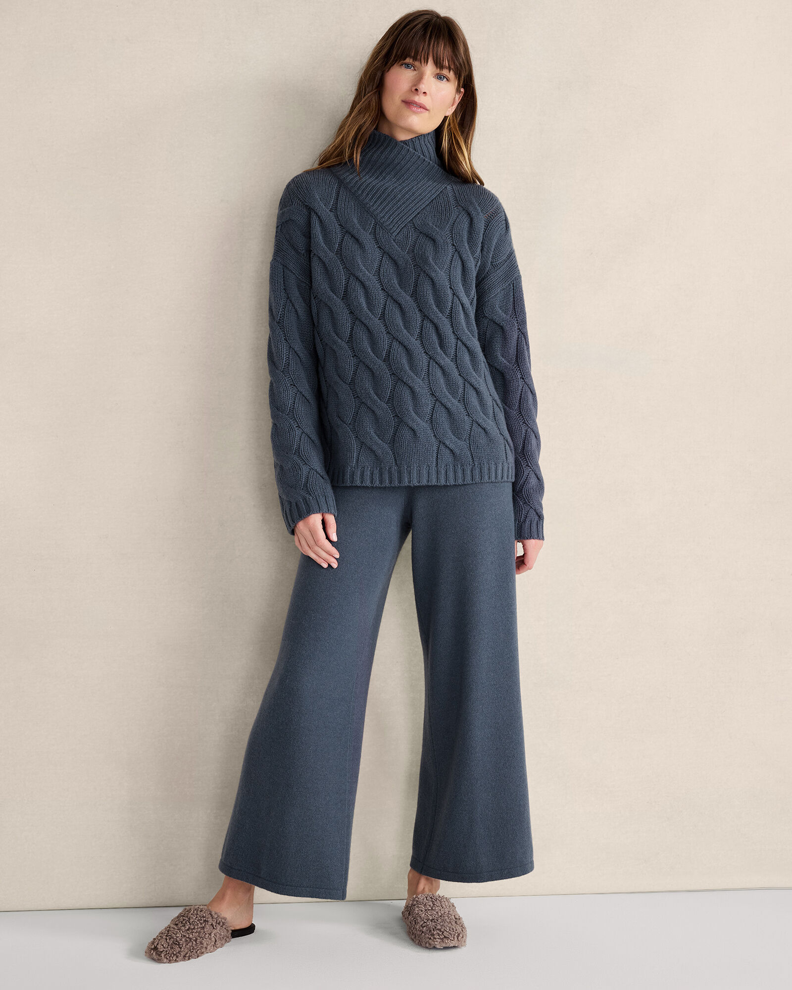 Cashmere Cable Knit Turtleneck Sweater