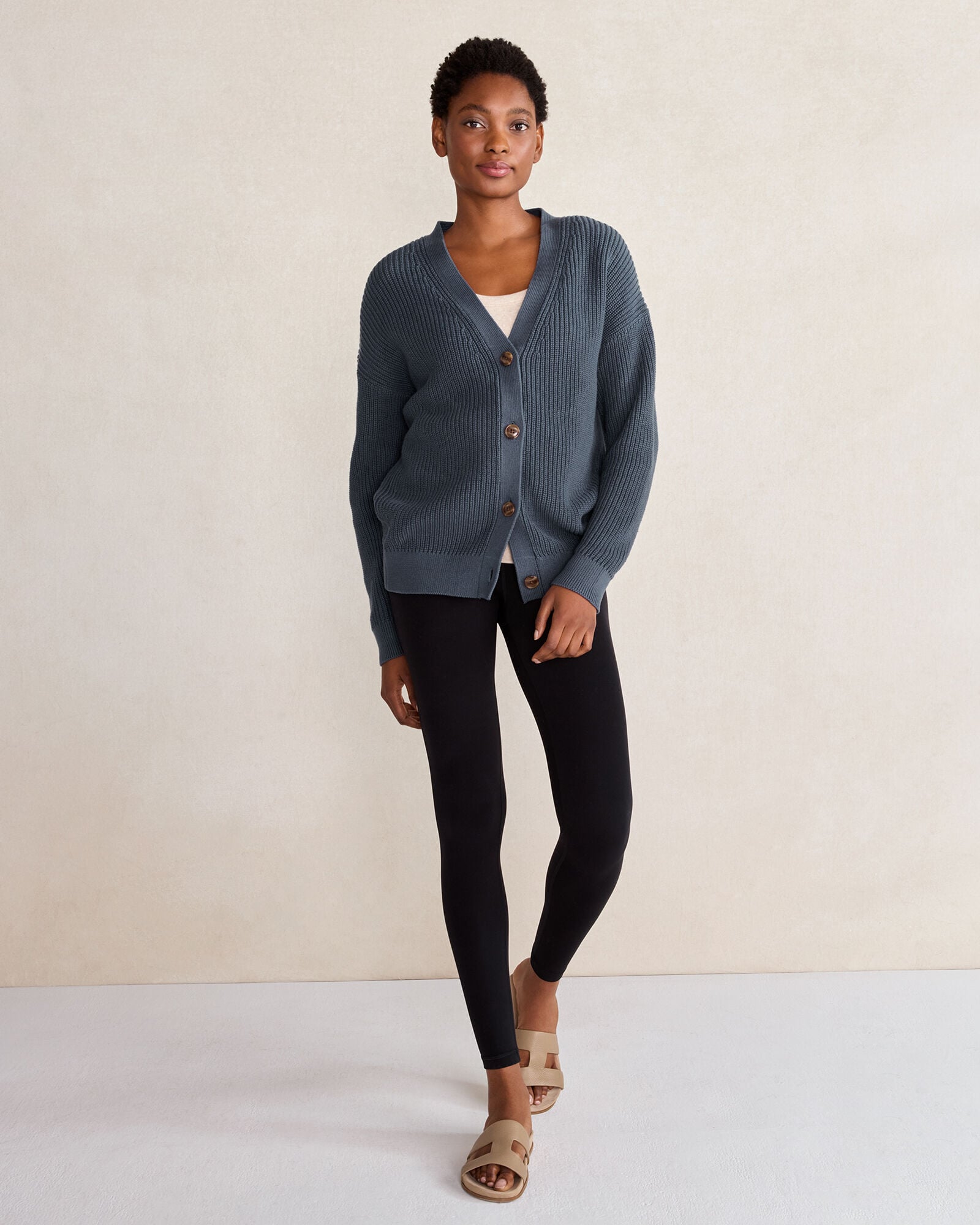 Organic Cotton Shaker Stitch Cardigan
