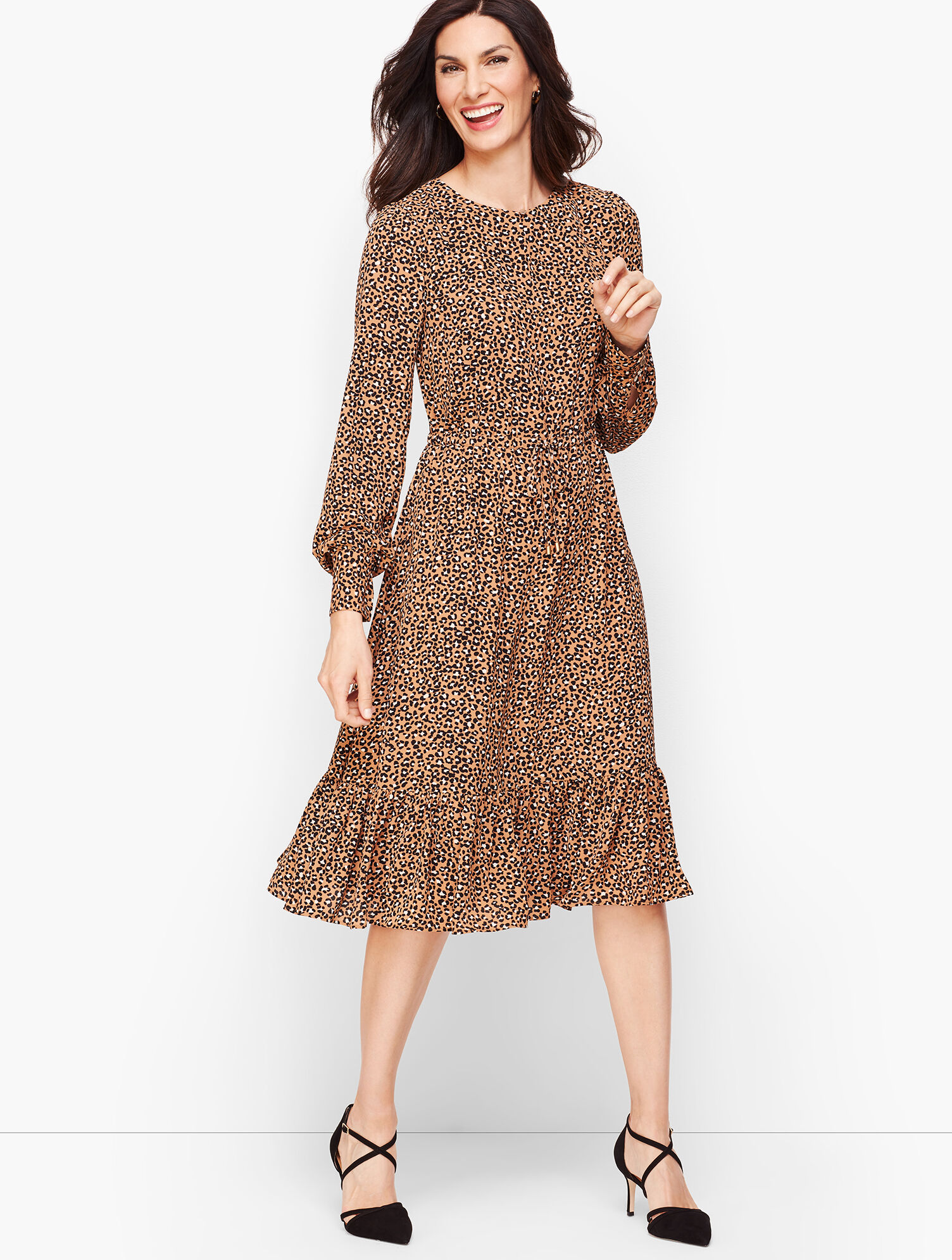 Soft Leopard Print Fit &amp; Flare Dress