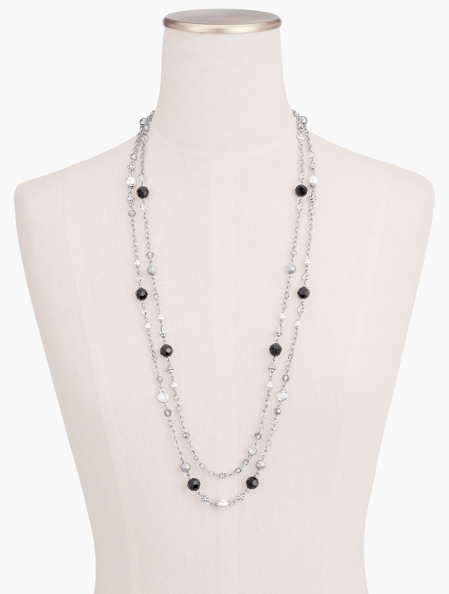 B68. Elegant Black and Silver Women\'s Necklace Silver Tone Black Big Chunky Chain Link Necklace 23 main image 3