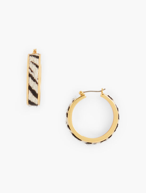 Zebra Hoop Earrings