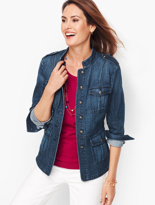 Band Collar Jacket - Denim