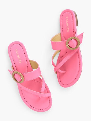 Gia Buckle Soft Nappa Leather Sandals