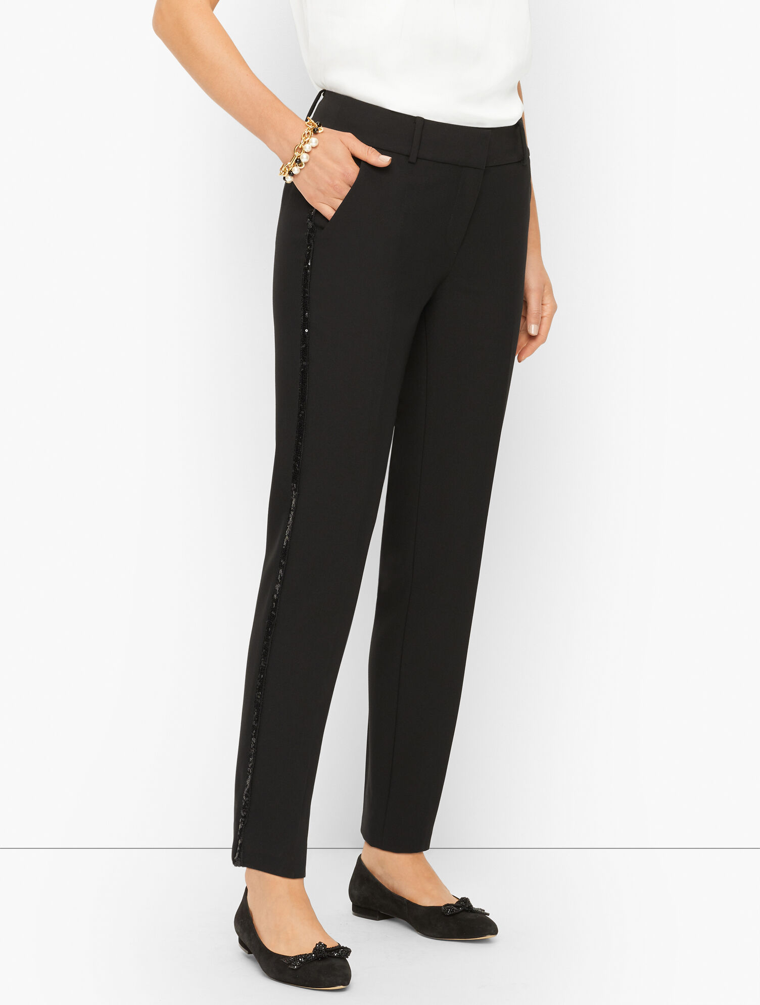 Pantalon Habillé Femme Talbots Hampshire Noir à Carreaux – Taille 8 – NEUF Sans étiquette