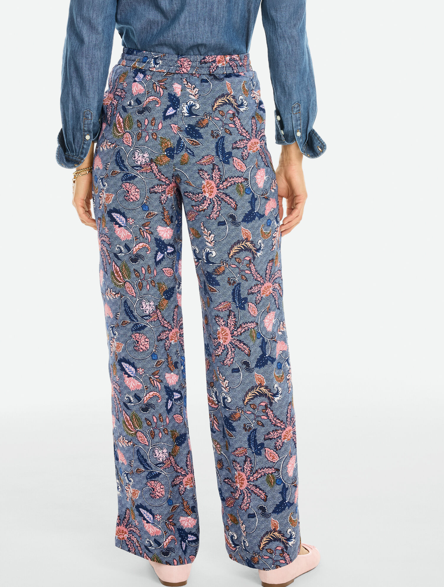 Wide Leg Pull-On Pants - Fresh Poppy - thumbnail 3