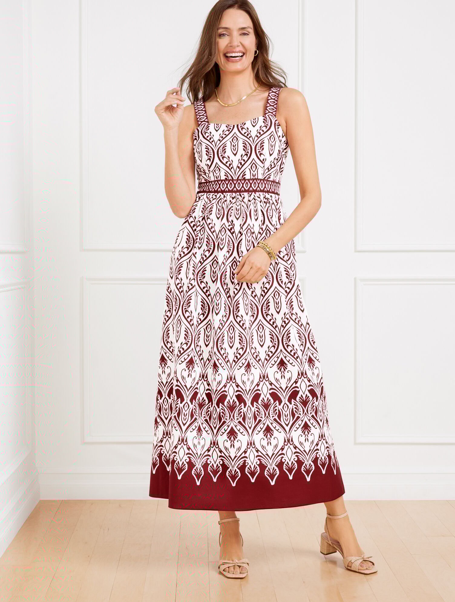 Modern Poplin Fit &amp; Flare Dress - Bohemian Medallion