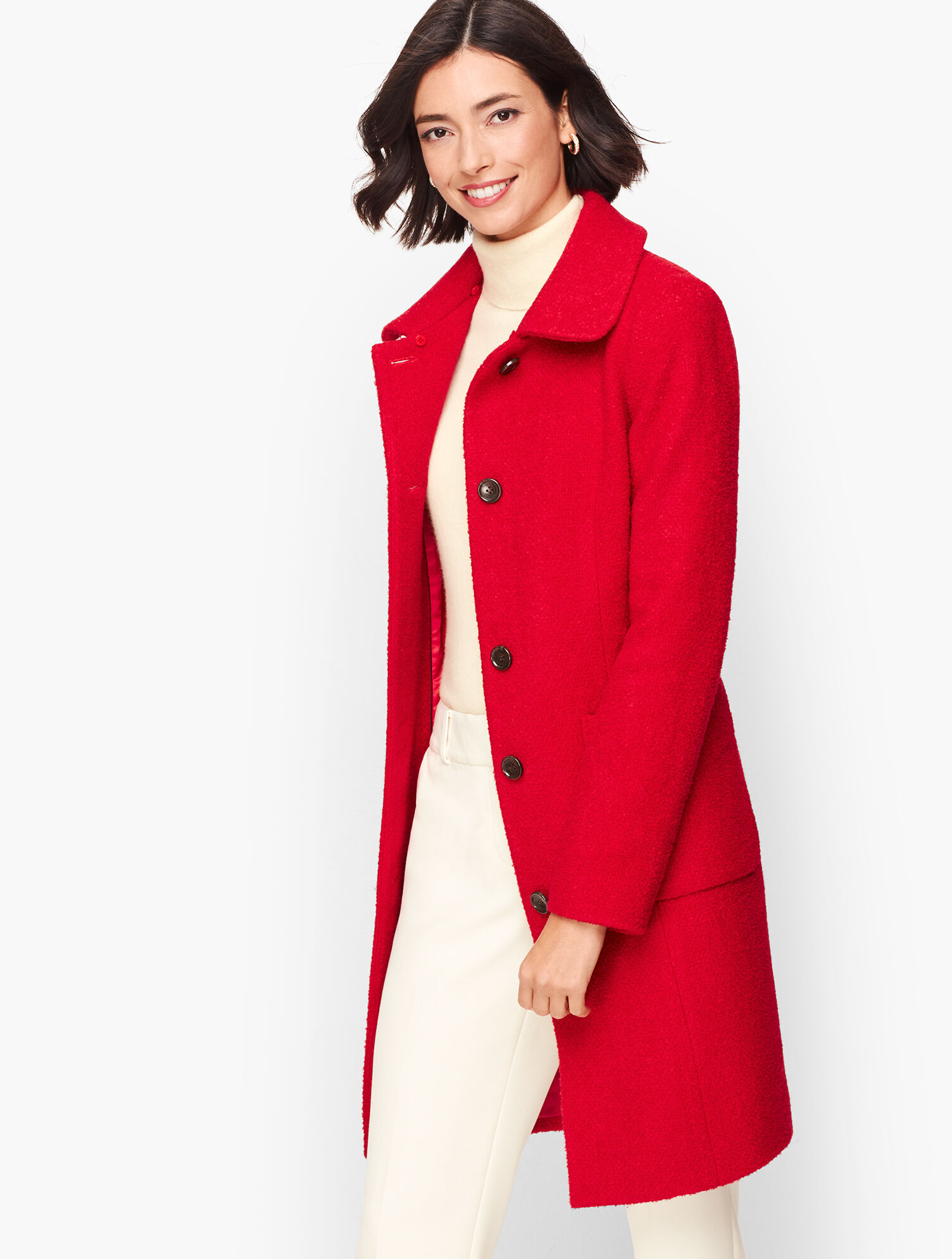 Boucl&eacute; Wool Coat