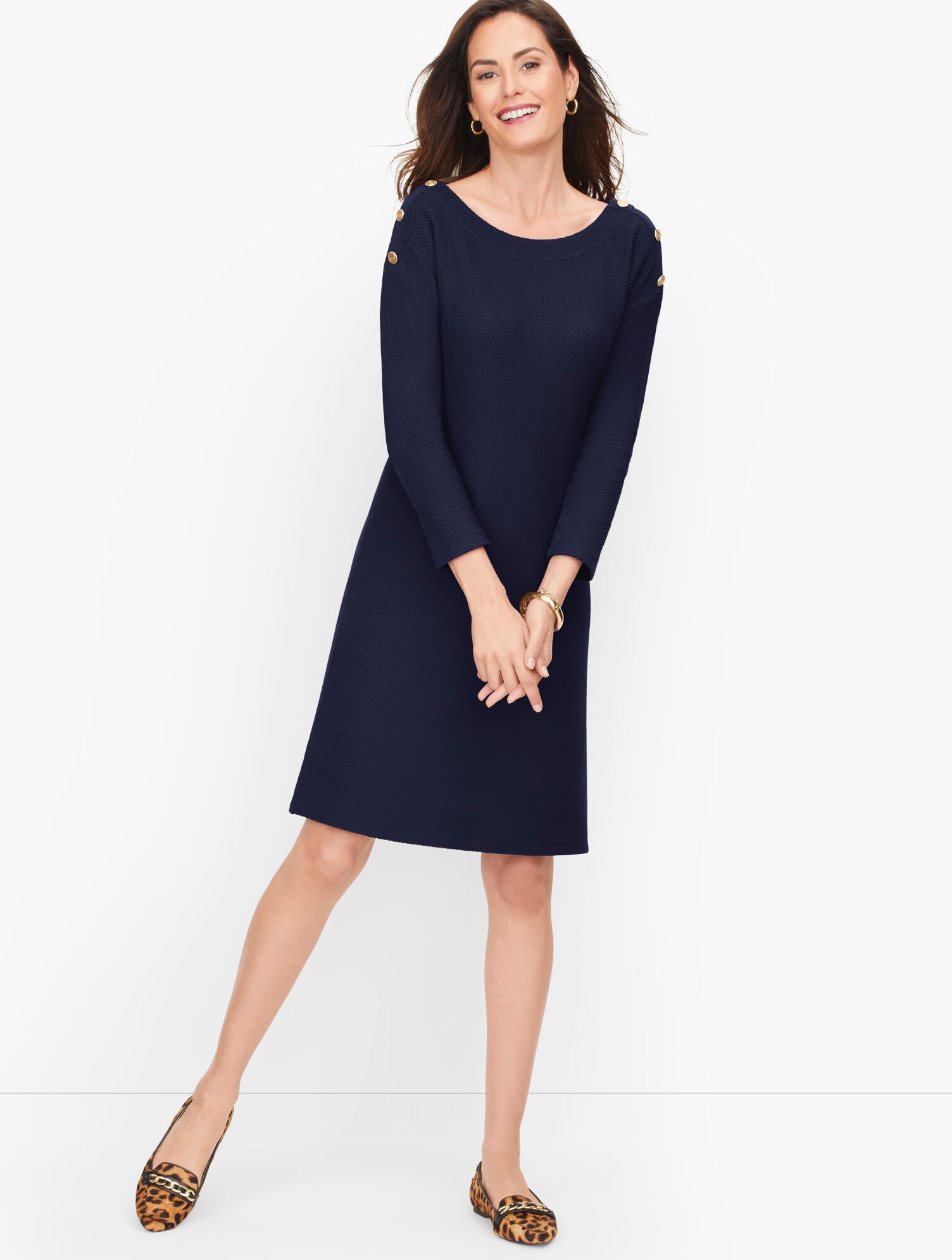 Knit Bateau Neck Dress - Solid | Talbots