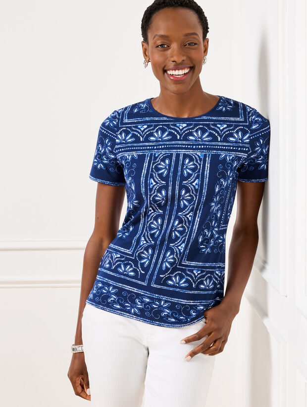 Crewneck Tee - Floral Batik