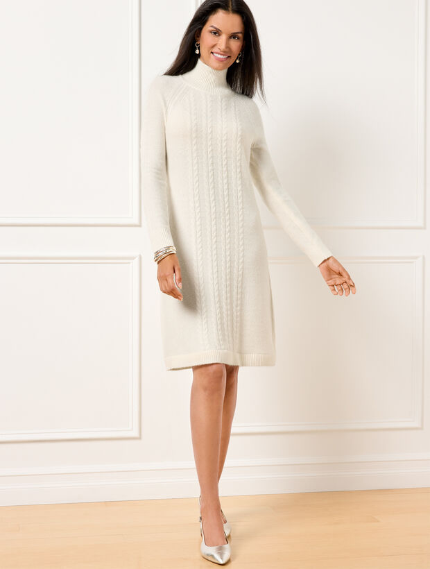 Cable Knit Rib Sweater Dress