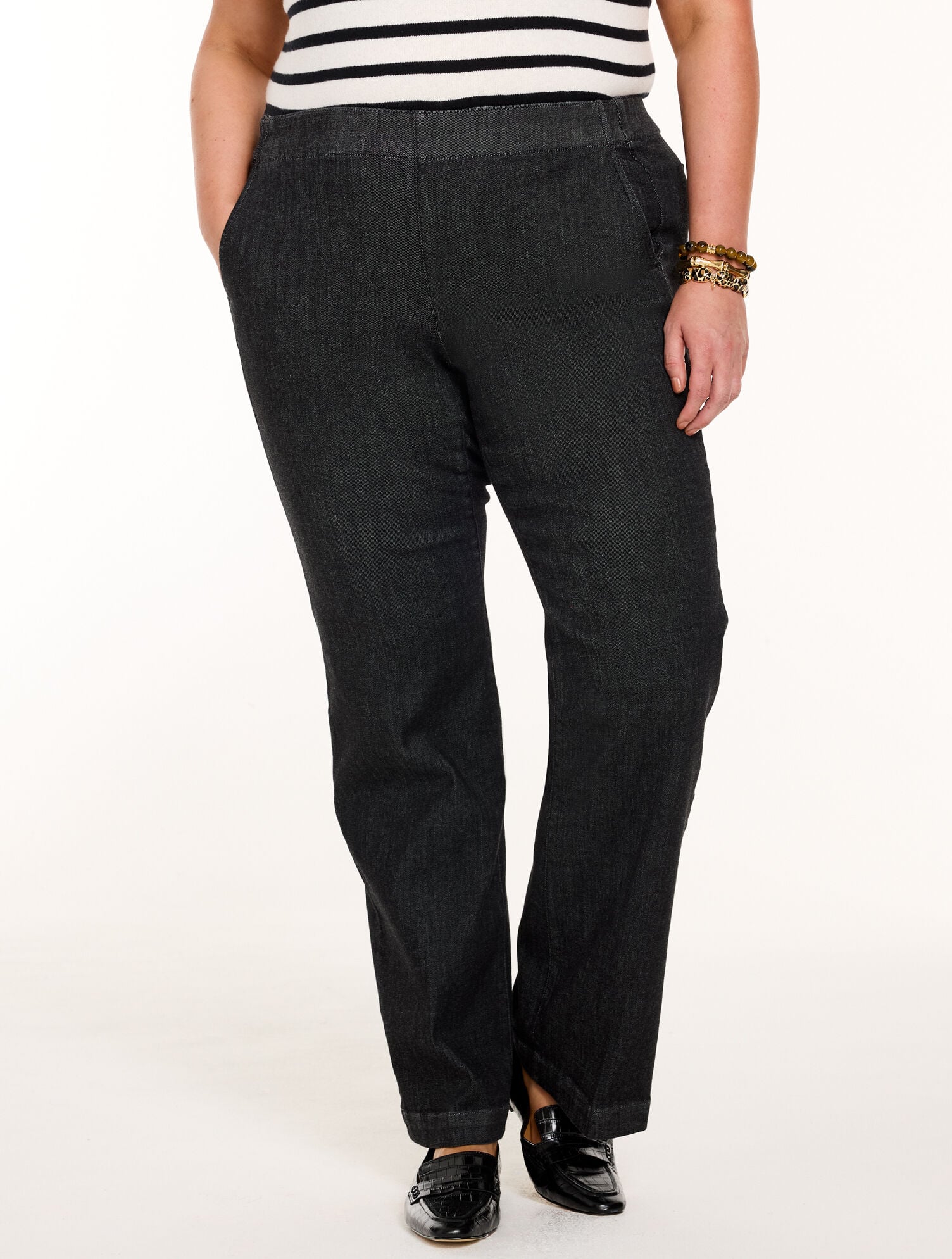 Trouser Pull-On Travel Jeans - Crescent Wash
