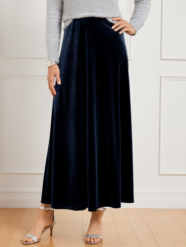 Velvet Maxi Slip Skirt | Talbots 