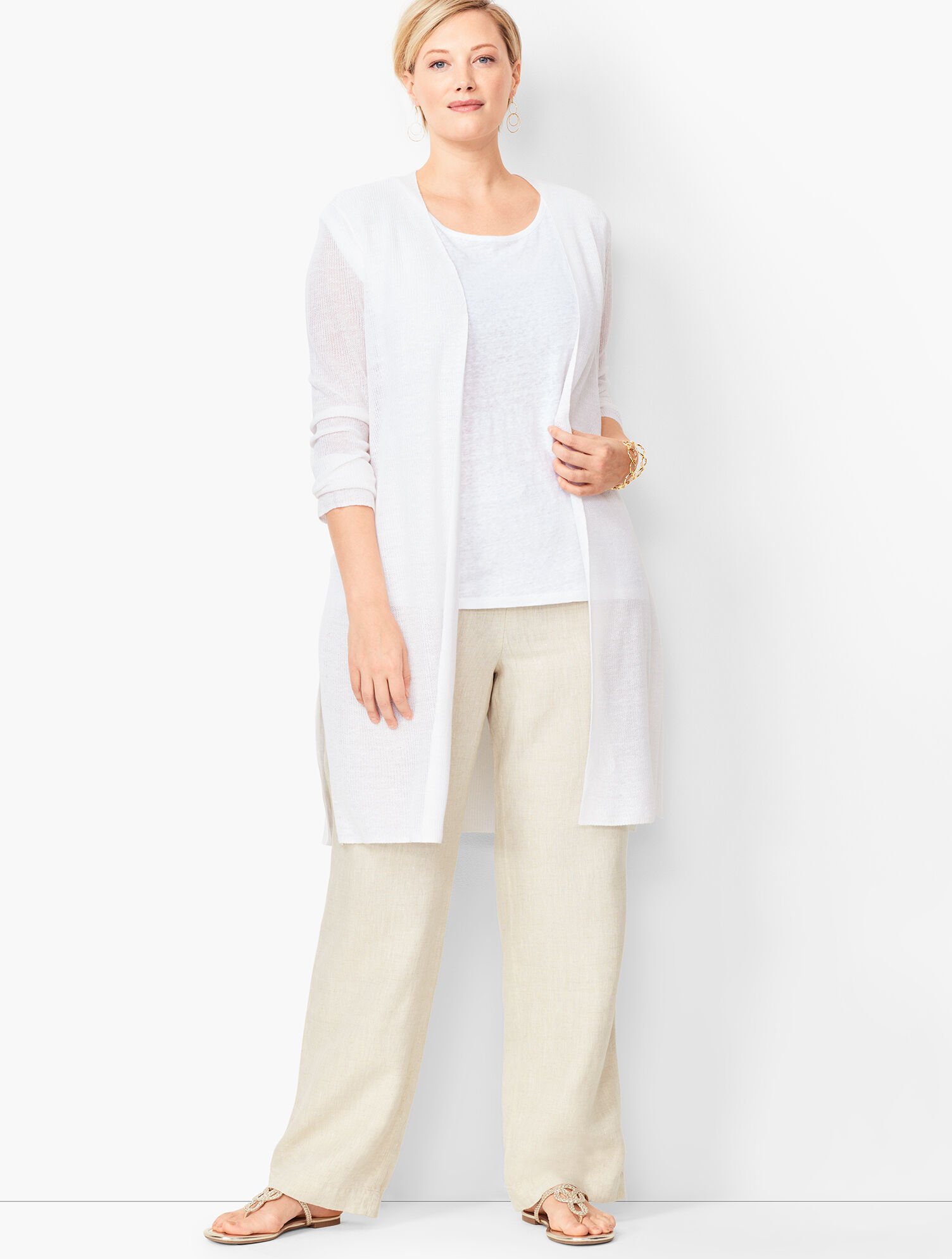 Open-Front Linen Duster