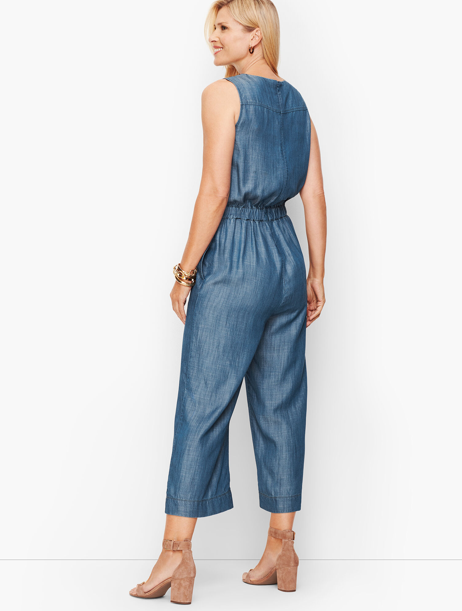 Tie-Front Jumpsuit- Denim