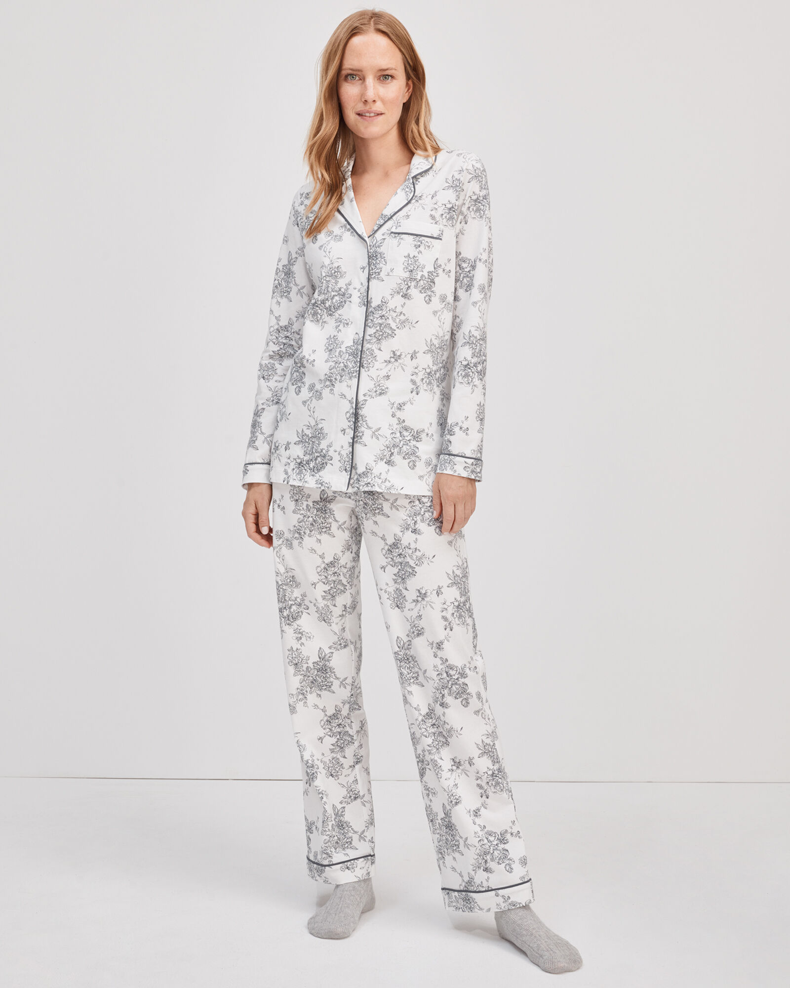 Organic Cotton Jersey Floral Bouquet Pajama Shirt | Haven Well Within