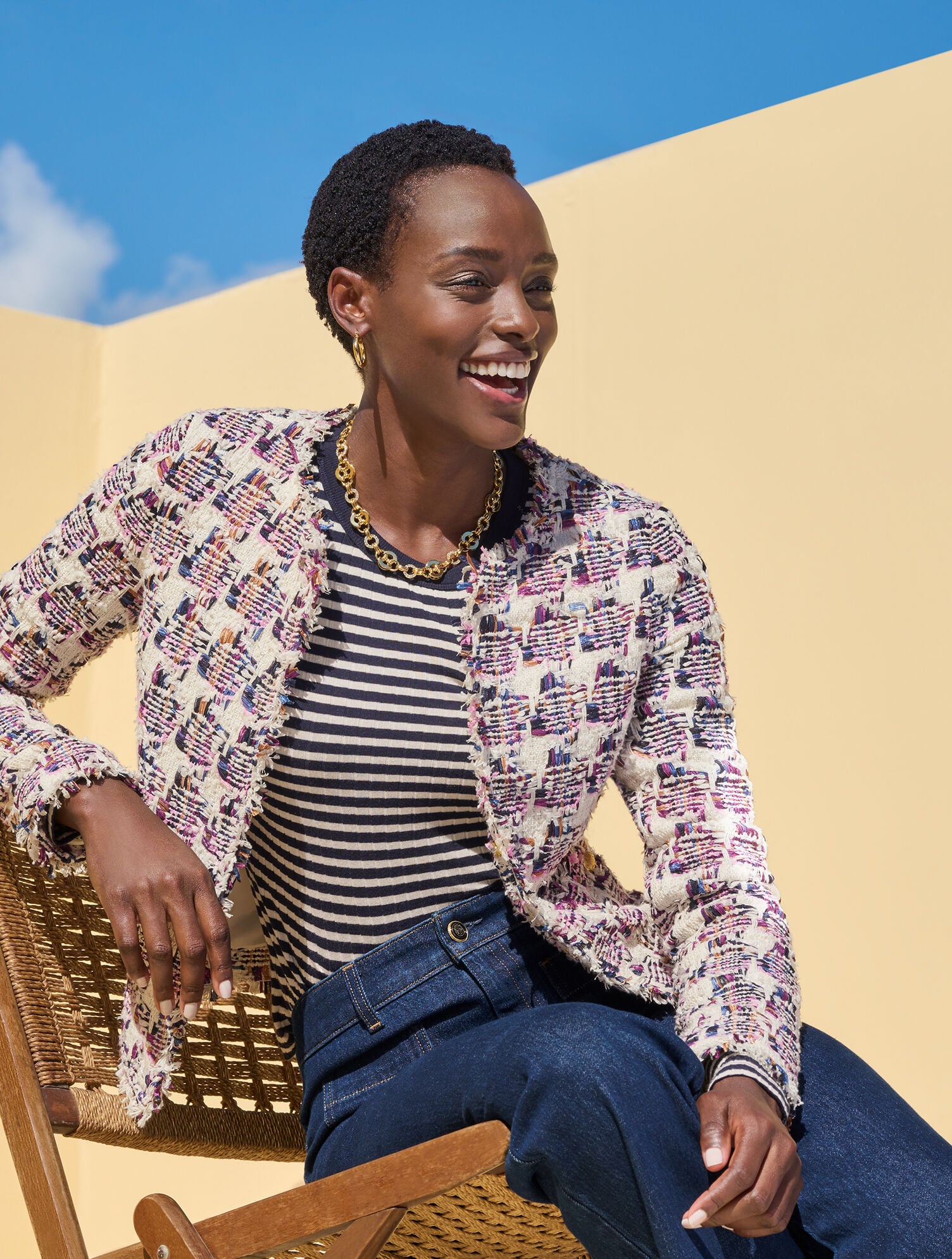 Collarless Tweed Jacket | Talbots
