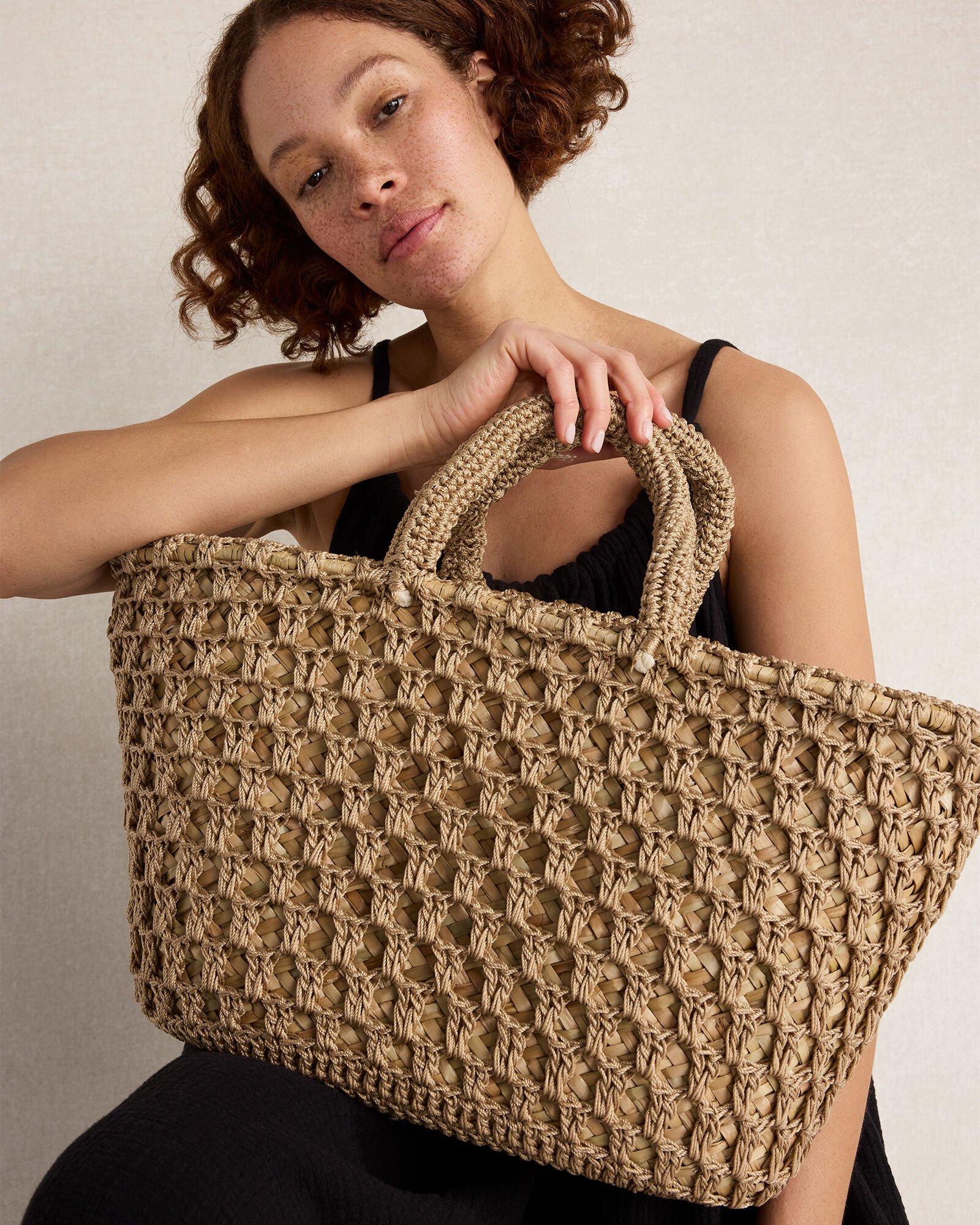 Woven Rope and Straw Tote