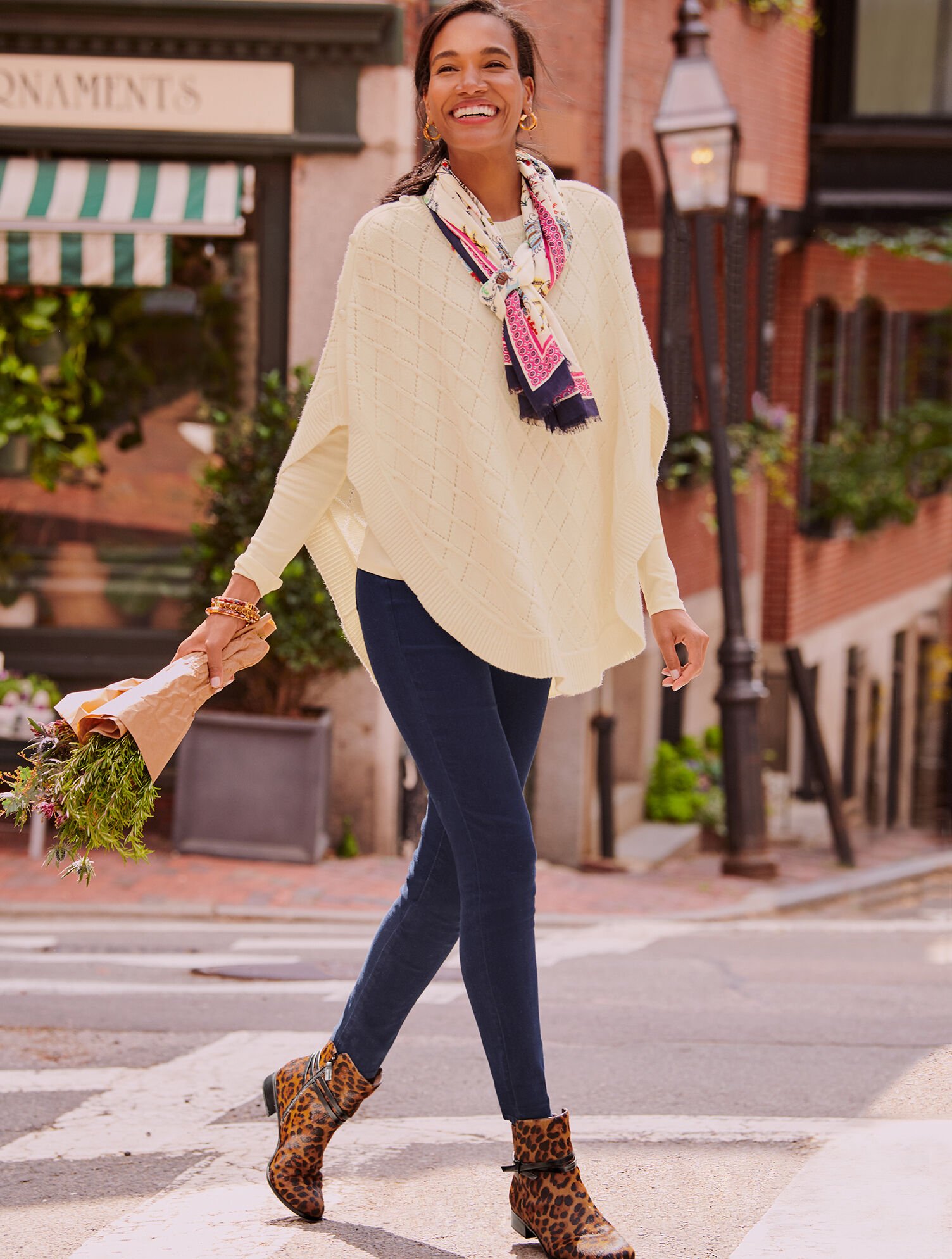 Tish Wrap Tie Calf Hair Ankle Boots Leopard Talbots