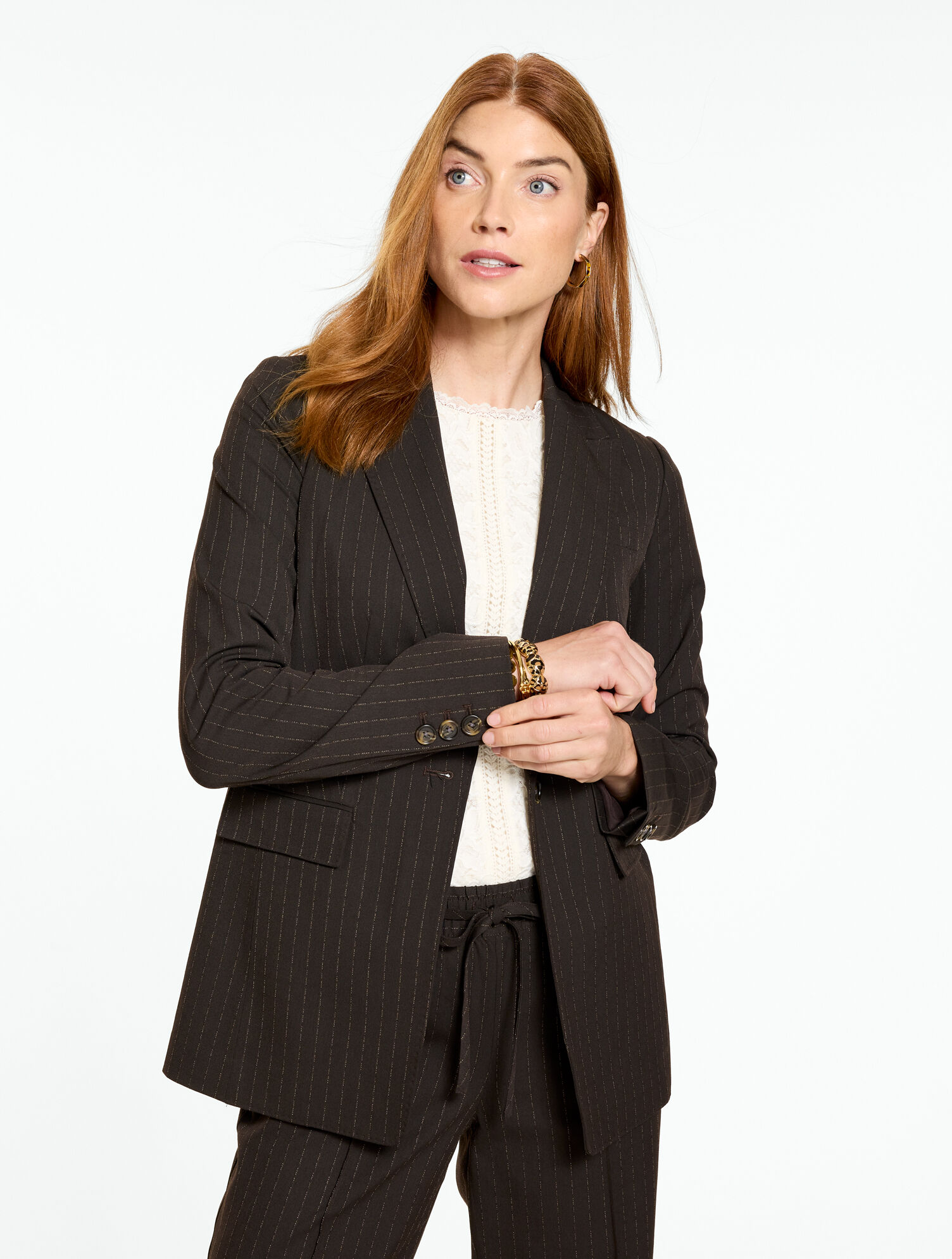 Pickstitch Pinstripe Blazer