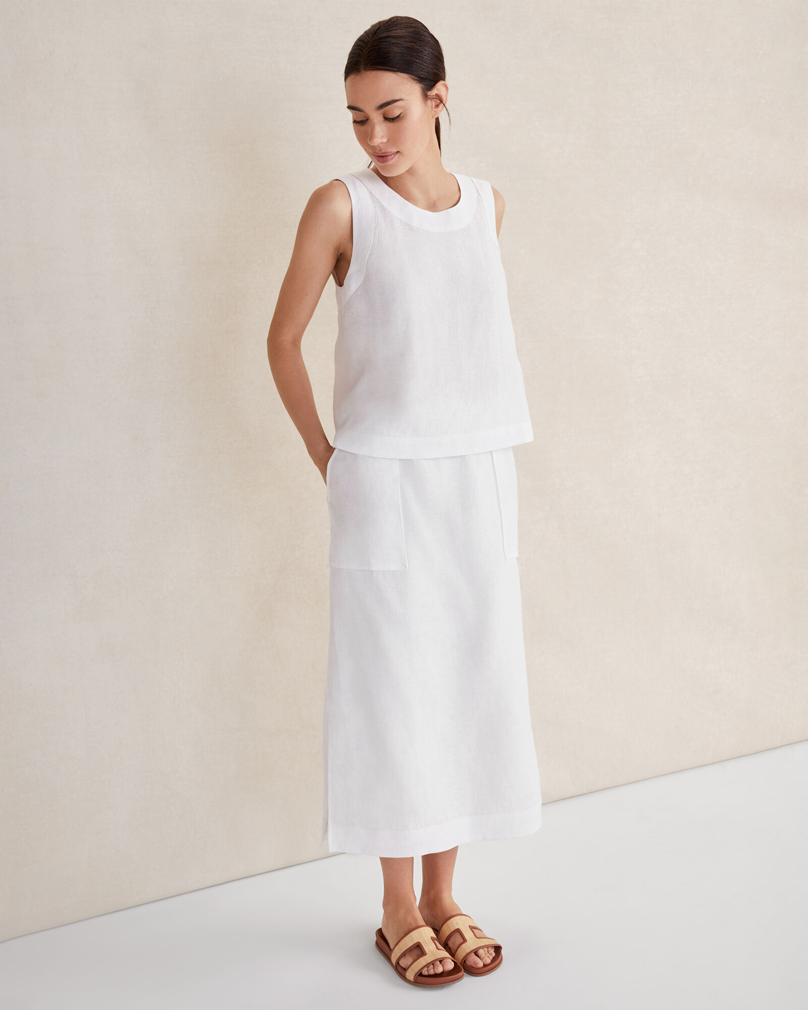 Linen Cargo Skirt - Lined