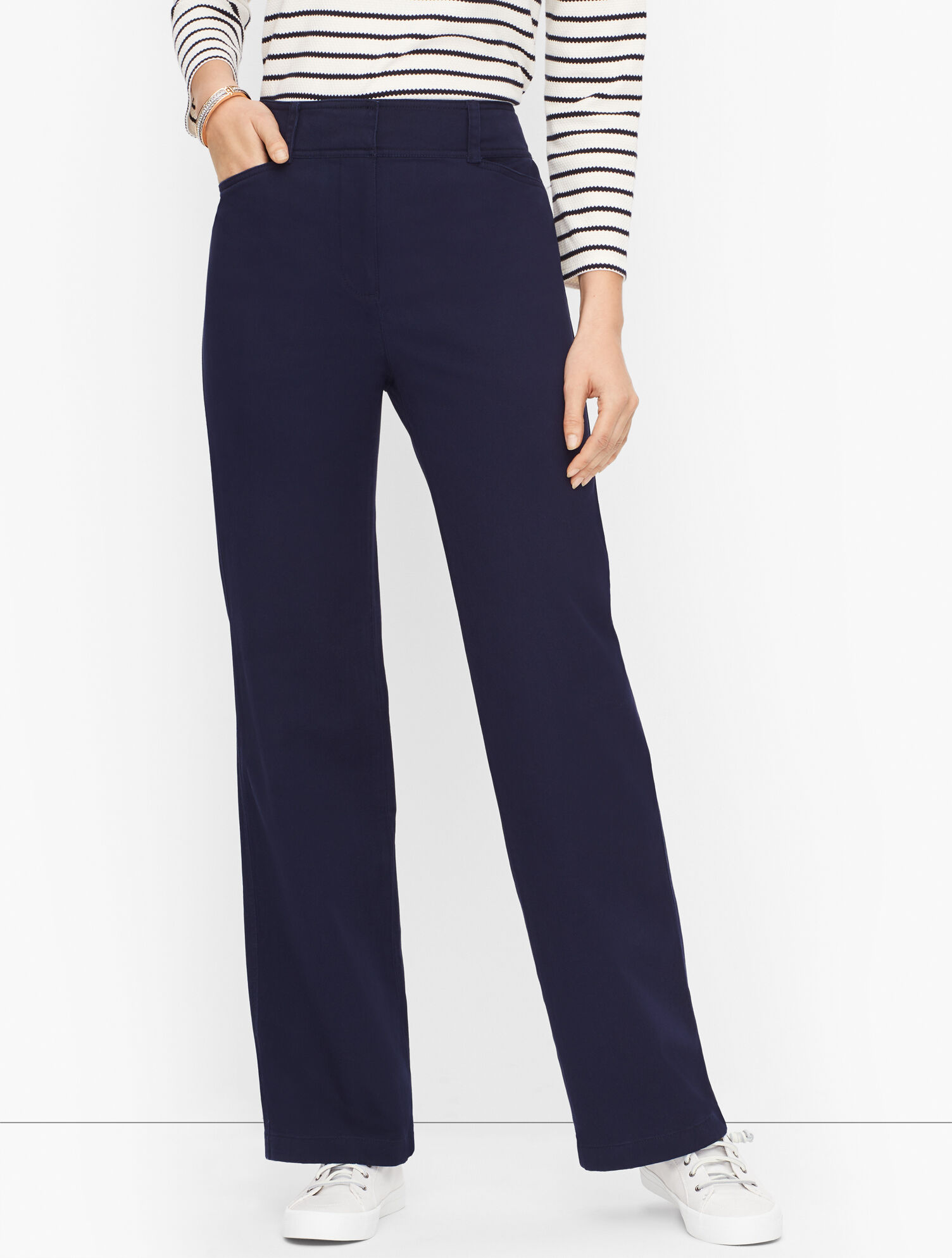 Twill Wide Leg Chinos