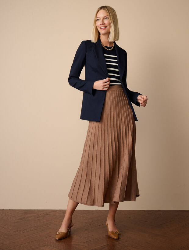 Pleated Fit &amp; Flare Skirt