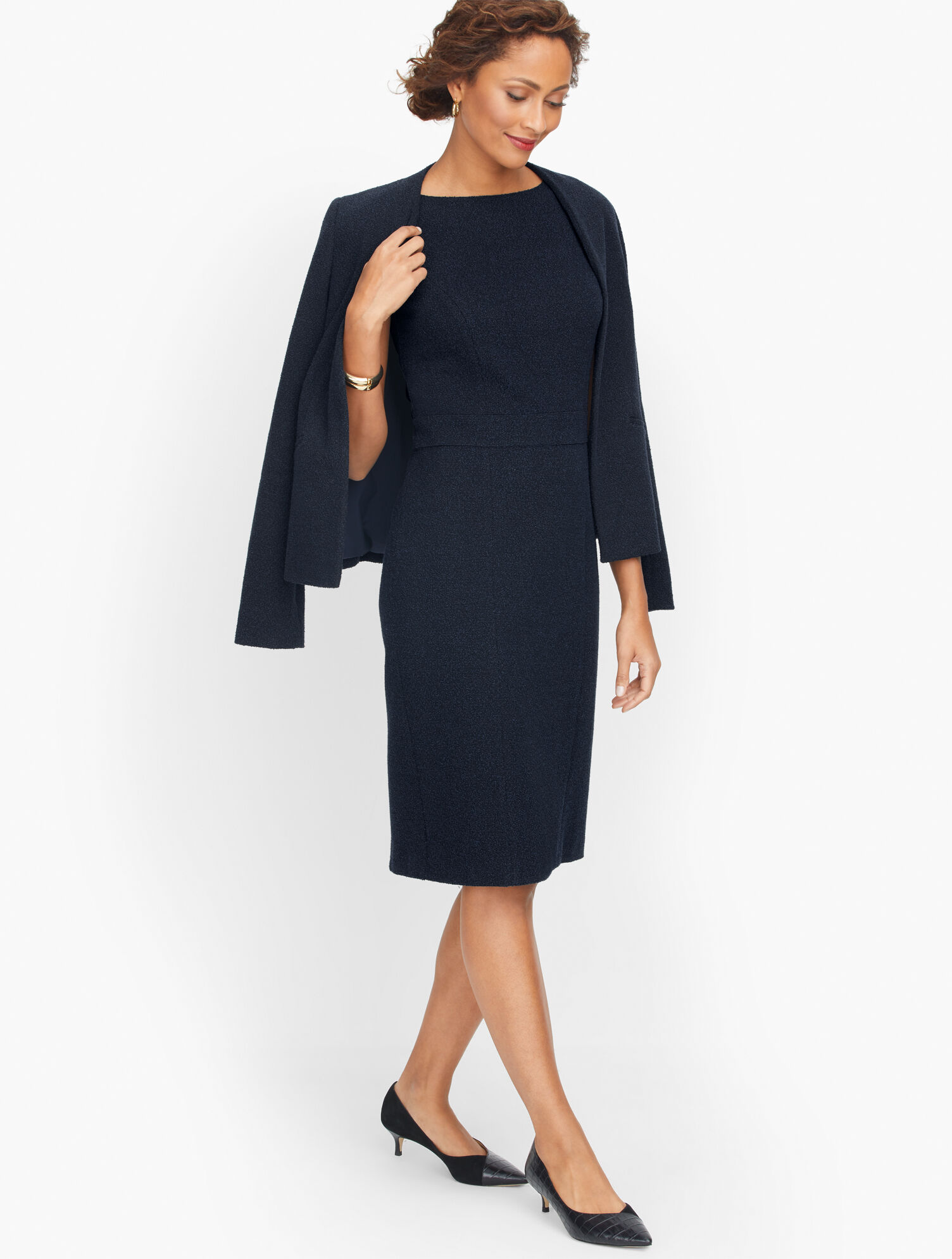 Knit Tweed Sheath Dress