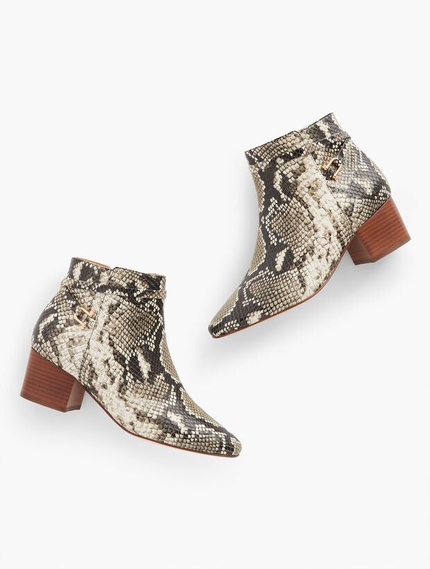 Harlow Buckle Leather Ankle Boots