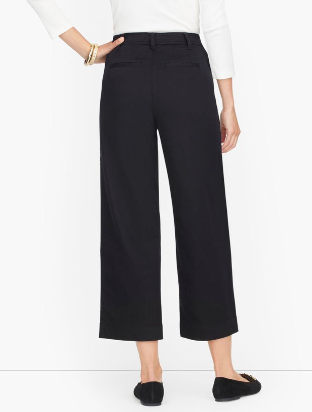 Wide Leg Crop Jeans - Black